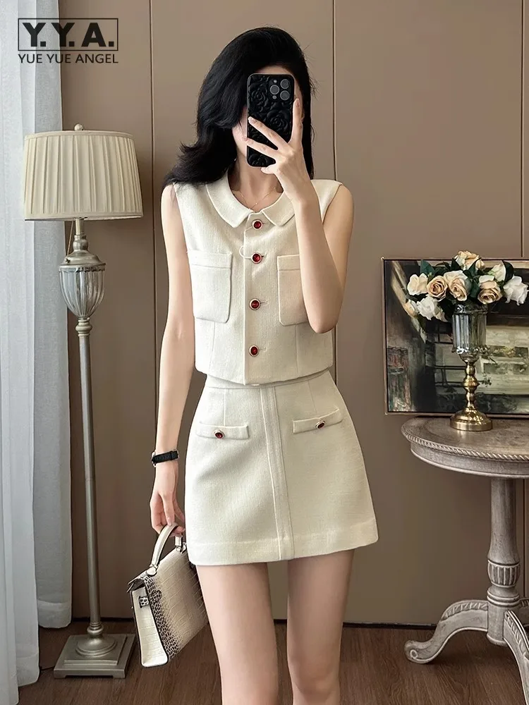 2025 New Fashion Females Spring Summer Tweed Sets Sleeveless Stylish Two-Piece Set Office Ladies Above Knee Mini Length Outfits
2025 New Fashion Females Spring Summer Tweed Sets Sleeveless Stylish Two-Piece Set Office Ladies Above Knee Mini Length Outfits