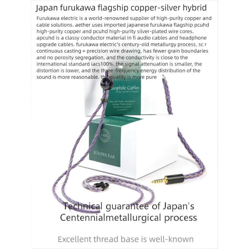 JUMPER EAR Aether HiFi Upgrade Cable Japan Furukawa PCUHD 1064-Strand Cable Type4 Copper Silver Mixed Braid MMCX 0.78mm 2Pin
JUMPER EAR Aether HiFi Upgrade Cable Japan Furukawa PCUHD 1064-Strand Cable Type4 Copper Silver Mixed Braid MMCX 0.78mm 2Pin