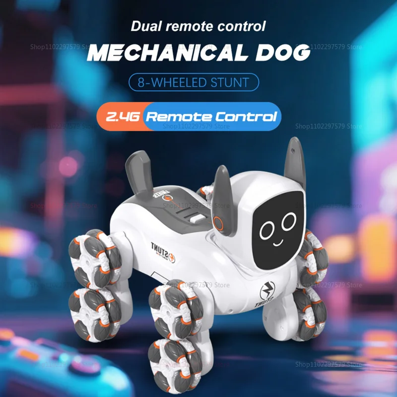 Eight-Wheel Intelligent Remote Control Mechanical Dog 2.4G 4WD 360° Rotation One Key Demo Dynamic Music Toy for Kids and Pets
Eight-Wheel Intelligent Remote Control Mechanical Dog 2.4G 4WD 360° Rotation One Key Demo Dynamic Music Toy for Kids and Pets