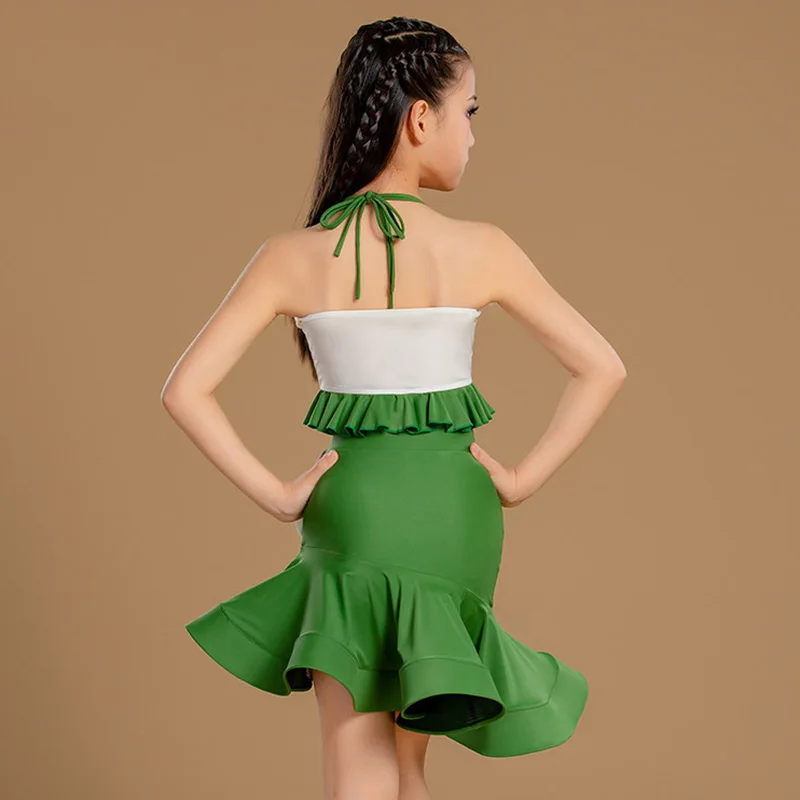 Children Butterfly Green Camisole Lace-up Backless Bodysuit Fishbone Skirts Kids Girls Latin Dance Performance Training Outfit
Children Butterfly Green Camisole Lace-up Backless Bodysuit Fishbone Skirts Kids Girls Latin Dance Performance Training Outfit