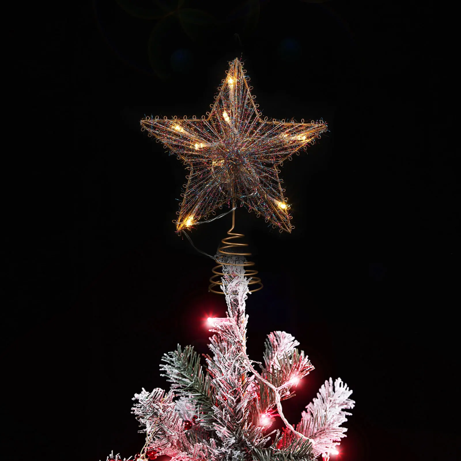 Christmas Tree Star Xmas Decorations Gold Iron LED Light Hollow Star nament Shape Tree nament Festive Party DIY 
Christmas Tree Star Xmas Decorations Gold Iron LED Light Hollow Star nament Shape Tree nament Festive Party DIY