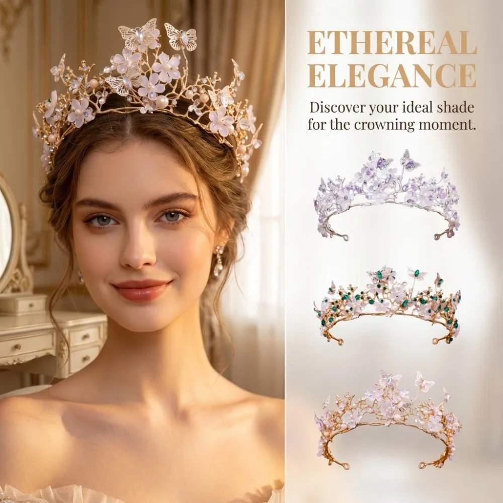 Luxury Crystal Bridal Tiaras Sparkling Elegant Queen Princess Crown Vintage Butterfly pattern Crystal Wedding Tiaras Prom Party
Luxury Crystal Bridal Tiaras Sparkling Elegant Queen Princess Crown Vintage Butterfly pattern Crystal Wedding Tiaras Prom Party