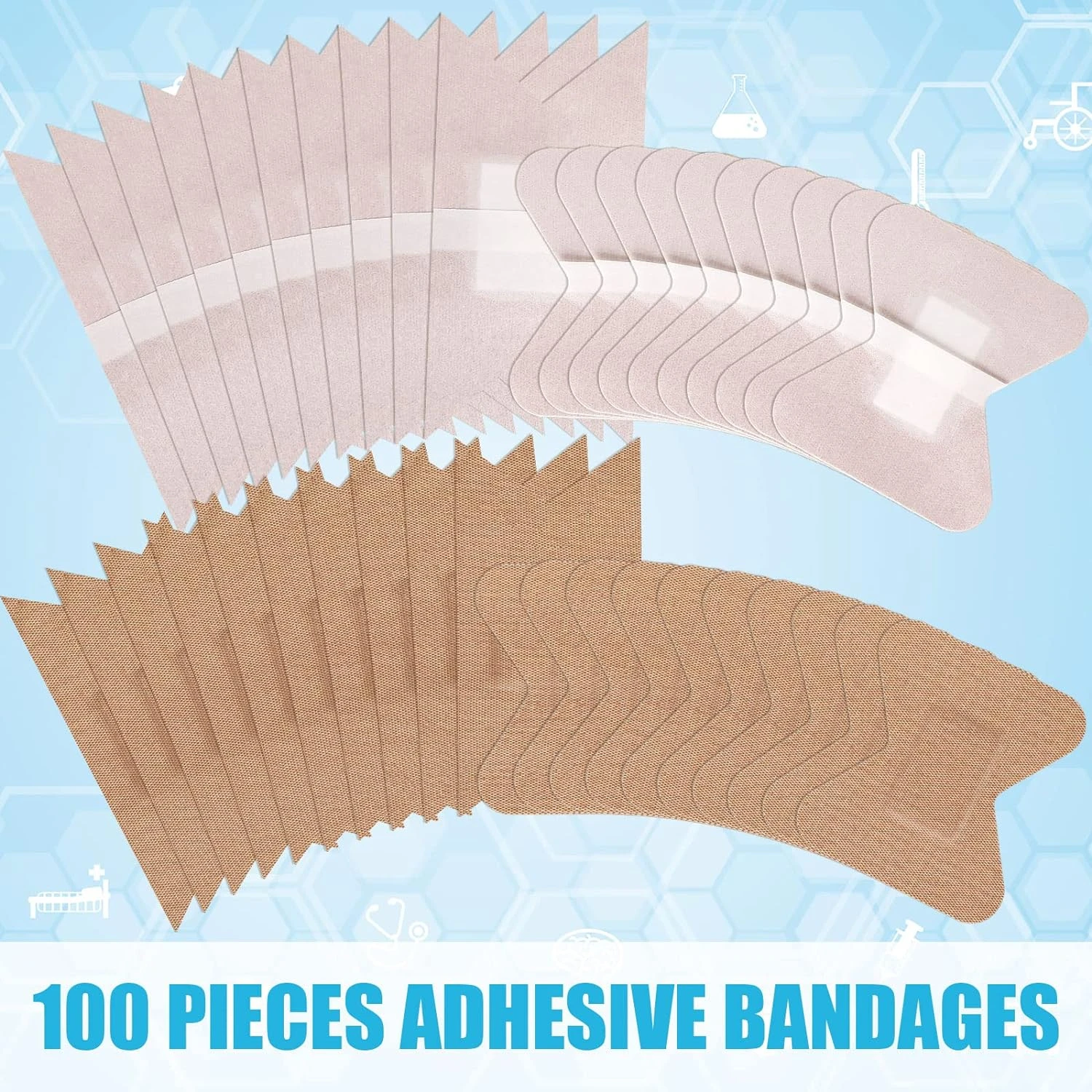 Soft, Flexible, and Durable Ultimate Adhesive Bandages - Wound Care Kit with 100 Strips, Two Comfortable Sizes for Maximum Prote
Soft, Flexible, and Durable Ultimate Adhesive Bandages - Wound Care Kit with 100 Strips, Two Comfortable Sizes for Maximum Prote