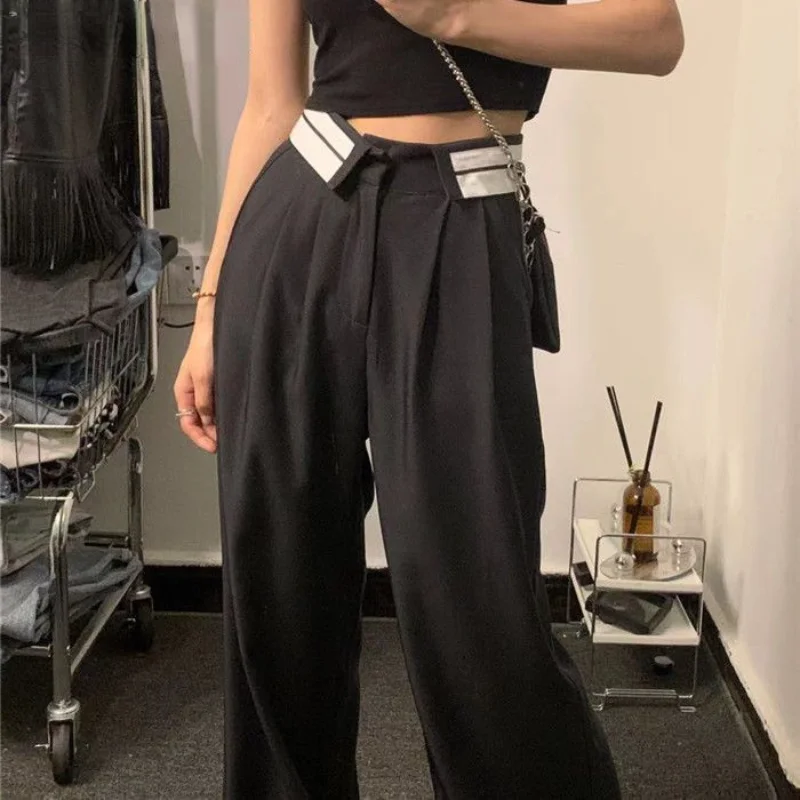 Office Wear Straight Pants Vintage High Waist Suit Wide Leg Trousers Baggy Korean 2024 Autumn Floor-length Q818
Office Wear Straight Pants Vintage High Waist Suit Wide Leg Trousers Baggy Korean 2024 Autumn Floor-length Q818