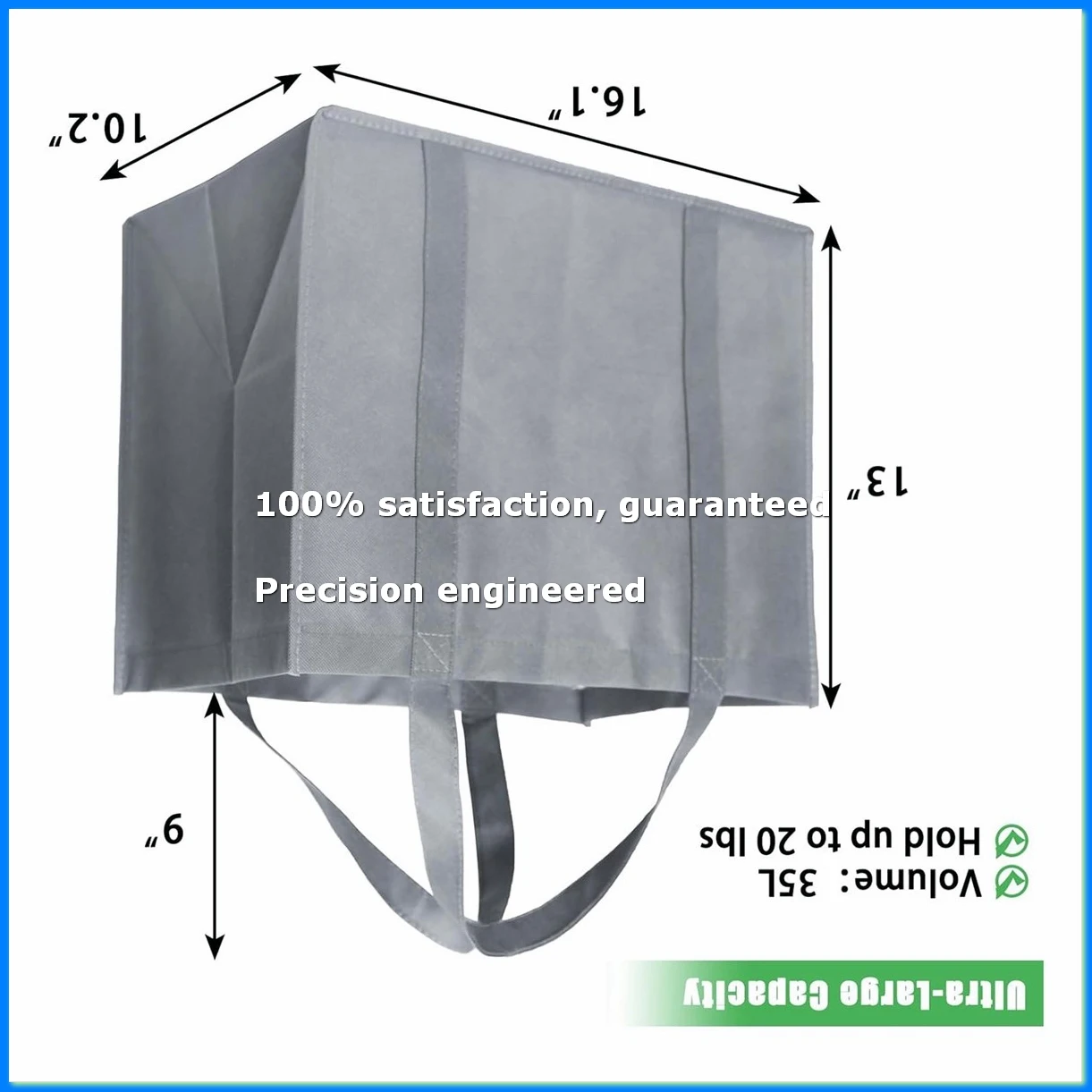 35L Reusable Grocery Bags with Long Handles, 10 Pack Foldable Reusable Shopping Bags, Grocery Bulk Tote Bags Grey-A49I
35L Reusable Grocery Bags with Long Handles, 10 Pack Foldable Reusable Shopping Bags, Grocery Bulk Tote Bags Grey-A49I
