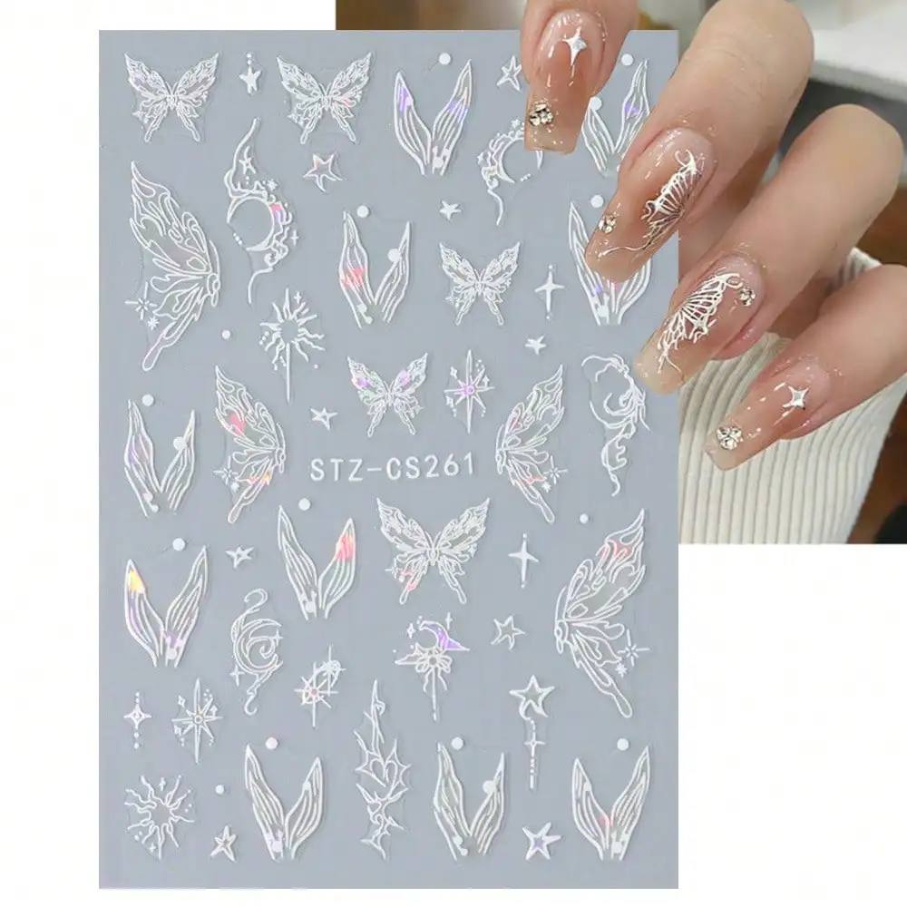 Silver Hollow Butterfly & Mermaid Tail Nail Stickers, 3D Self-Adhesive Nail Art Decals for Women Manicure Decorations
Silver Hollow Butterfly & Mermaid Tail Nail Stickers, 3D Self-Adhesive Nail Art Decals for Women Manicure Decorations