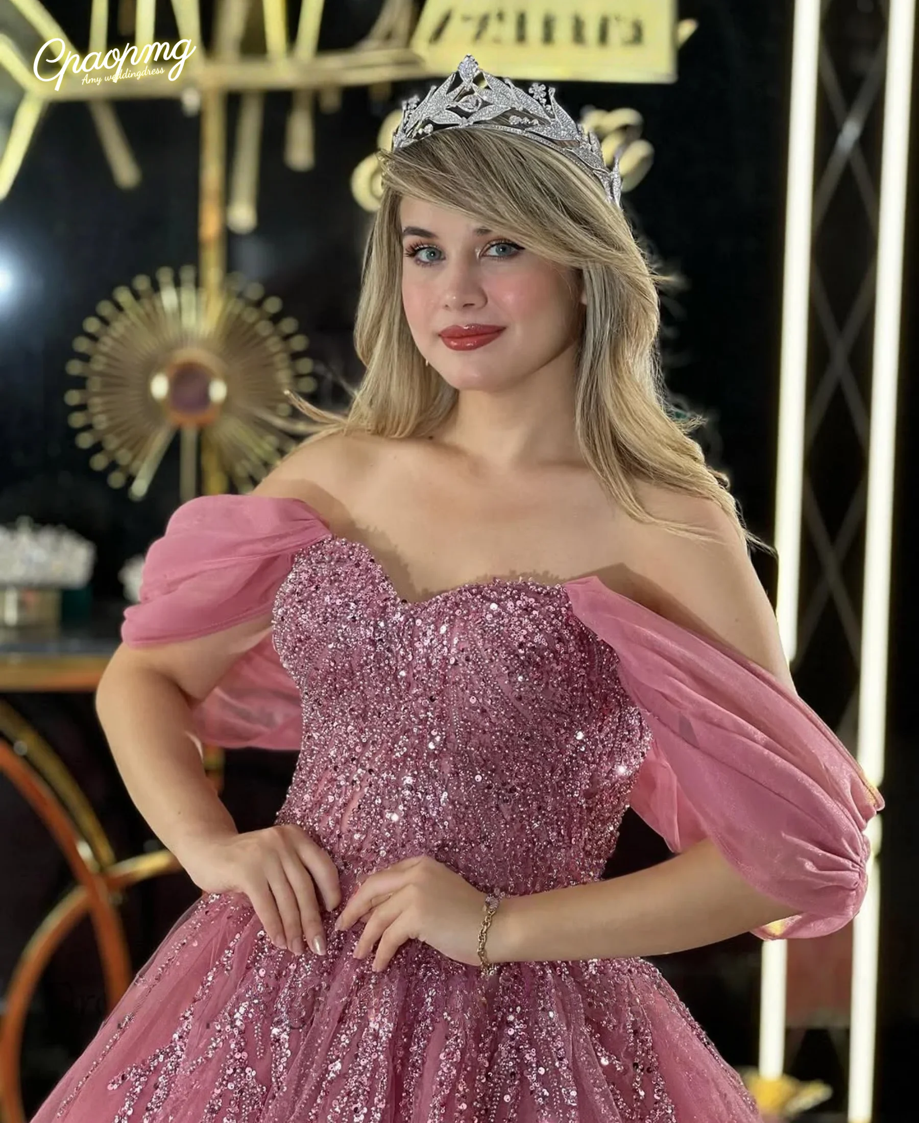 Customized Princess Sequined Prom Dress for Women A-line Pleat Sweetheart women's formal evening gowns
Customized Princess Sequined Prom Dress for Women A-line Pleat Sweetheart women's formal evening gowns