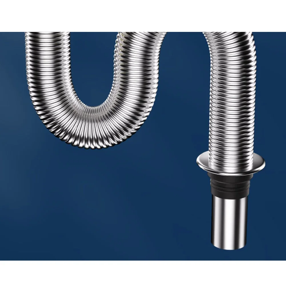 80/100/120/150cm Stainless-Steel Sink Siphon Waste Drain Flexible Pipe Hose Household Supplies Bathroom Accessories Decoration
80/100/120/150cm Stainless-Steel Sink Siphon Waste Drain Flexible Pipe Hose Household Supplies Bathroom Accessories Decoration