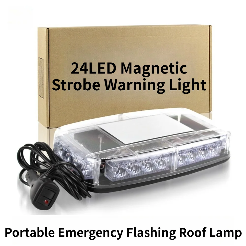 24LED Magnetic Strobe Warning Light Portable Emergency Flashing Lamp For Car Truck Van Construction Rescue Roof Mount Light
24LED Magnetic Strobe Warning Light Portable Emergency Flashing Lamp For Car Truck Van Construction Rescue Roof Mount Light