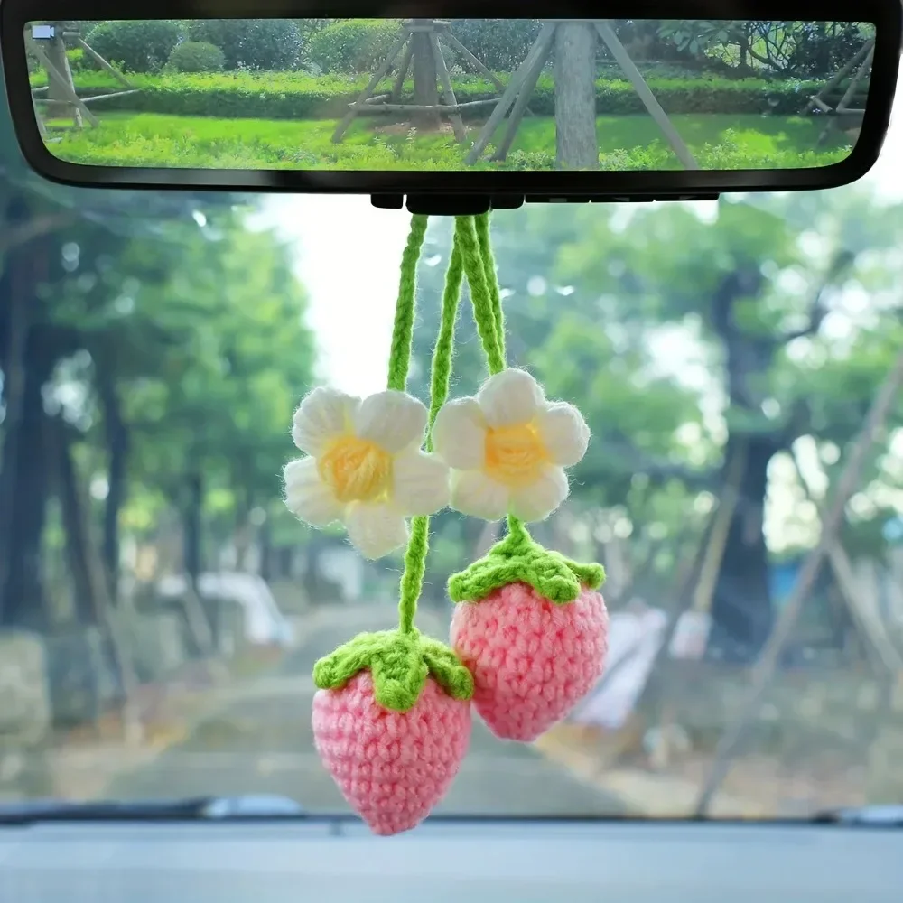 Trend 2026 Strawberry Handmade Crochet Car Pendant Decoration Strawberry Rearview Mirror of The Car Hanging Keychain
Trend 2026 Strawberry Handmade Crochet Car Pendant Decoration Strawberry Rearview Mirror of The Car Hanging Keychain