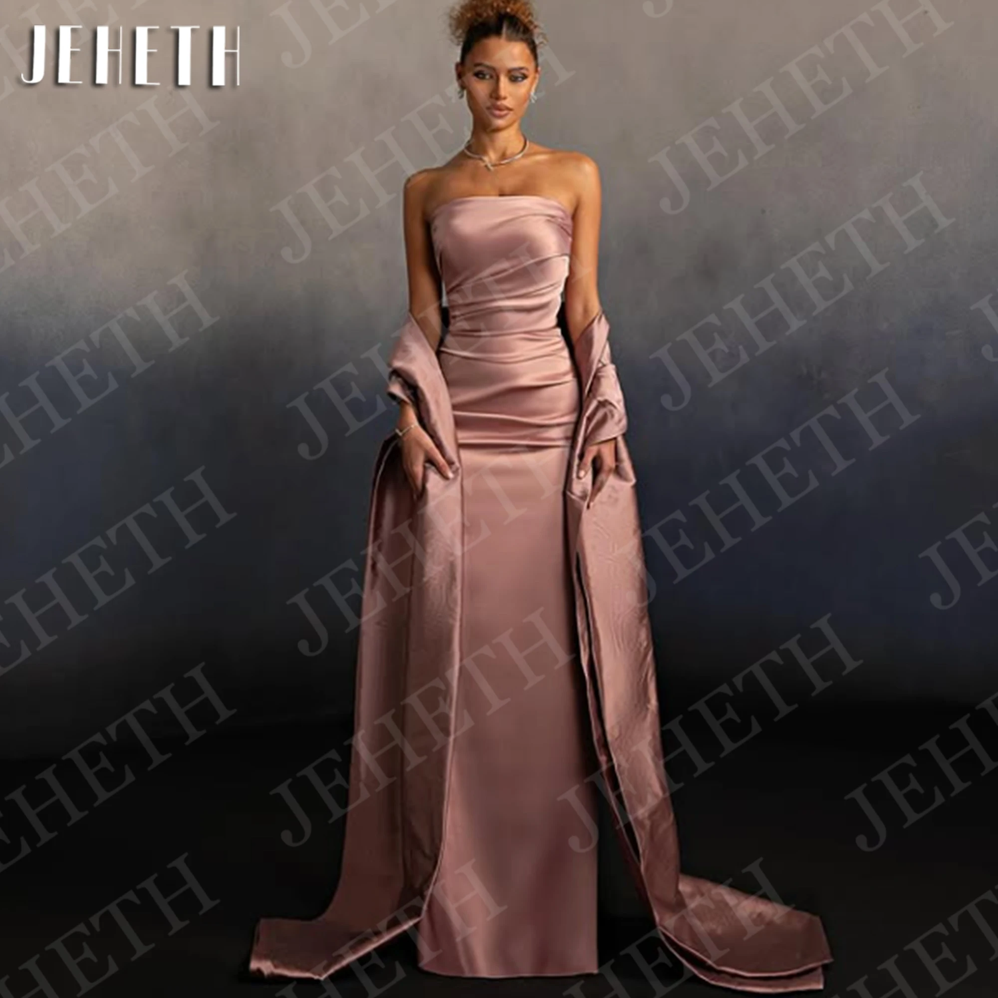 JEHETH Mermaid Evening Dresses Woman Simple Elegant Strapless Satin Wedding Guest Dress Customized vestidos de gala de noche
JEHETH Mermaid Evening Dresses Woman Simple Elegant Strapless Satin Wedding Guest Dress Customized vestidos de gala de noche