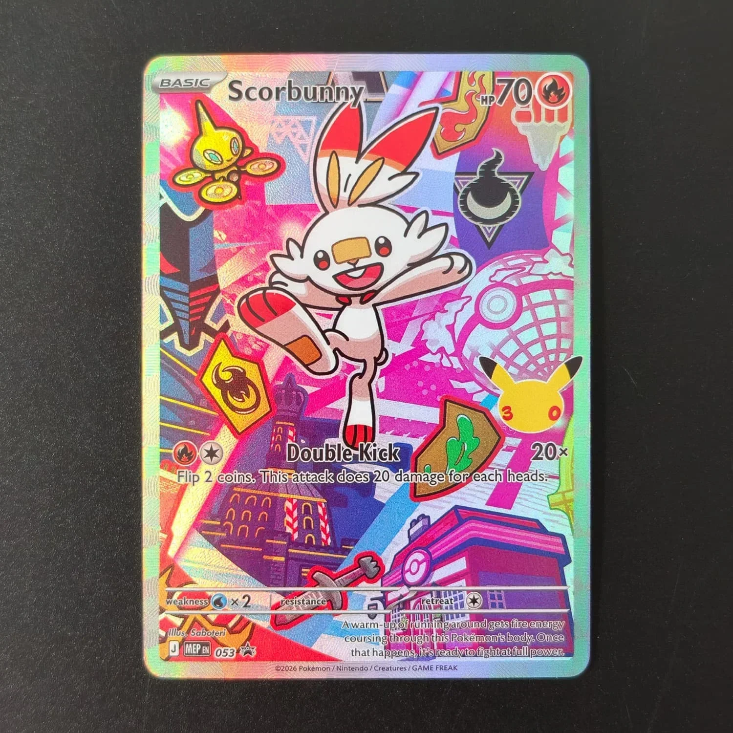 DIY Pokemon 30th Anniversary Promo Scorbunny 053 Holographic Texture EN Version Premium Anime Collection Card Perfect Condition
DIY Pokemon 30th Anniversary Promo Scorbunny 053 Holographic Texture EN Version Premium Anime Collection Card Perfect Condition