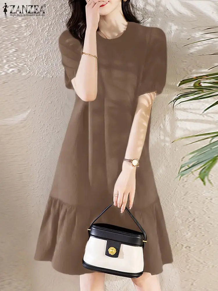 ZANZEA Women Casual Sundress Elegant 2024 Summer Solid Color Short Sleeve Knee-length Dress Party Ruffled Hem O-neck Short Dress
ZANZEA Women Casual Sundress Elegant 2024 Summer Solid Color Short Sleeve Knee-length Dress Party Ruffled Hem O-neck Short Dress