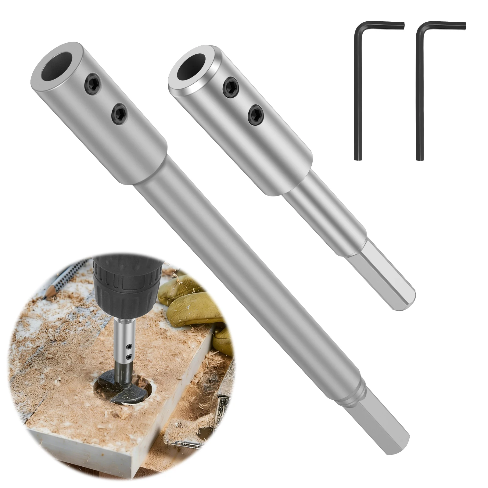 2 шт. удлинители для сверл Форстнера 4,5/7 дюймов для увеличения глубины сверления более 3-1/4 и 5-3/4 дюйма, инструменты для деревообработки
2 шт. удлинители для сверл Форстнера 4,5/7 дюймов для увеличения глубины сверления более 3-1/4 и 5-3/4 дюйма, инструменты для деревообработки