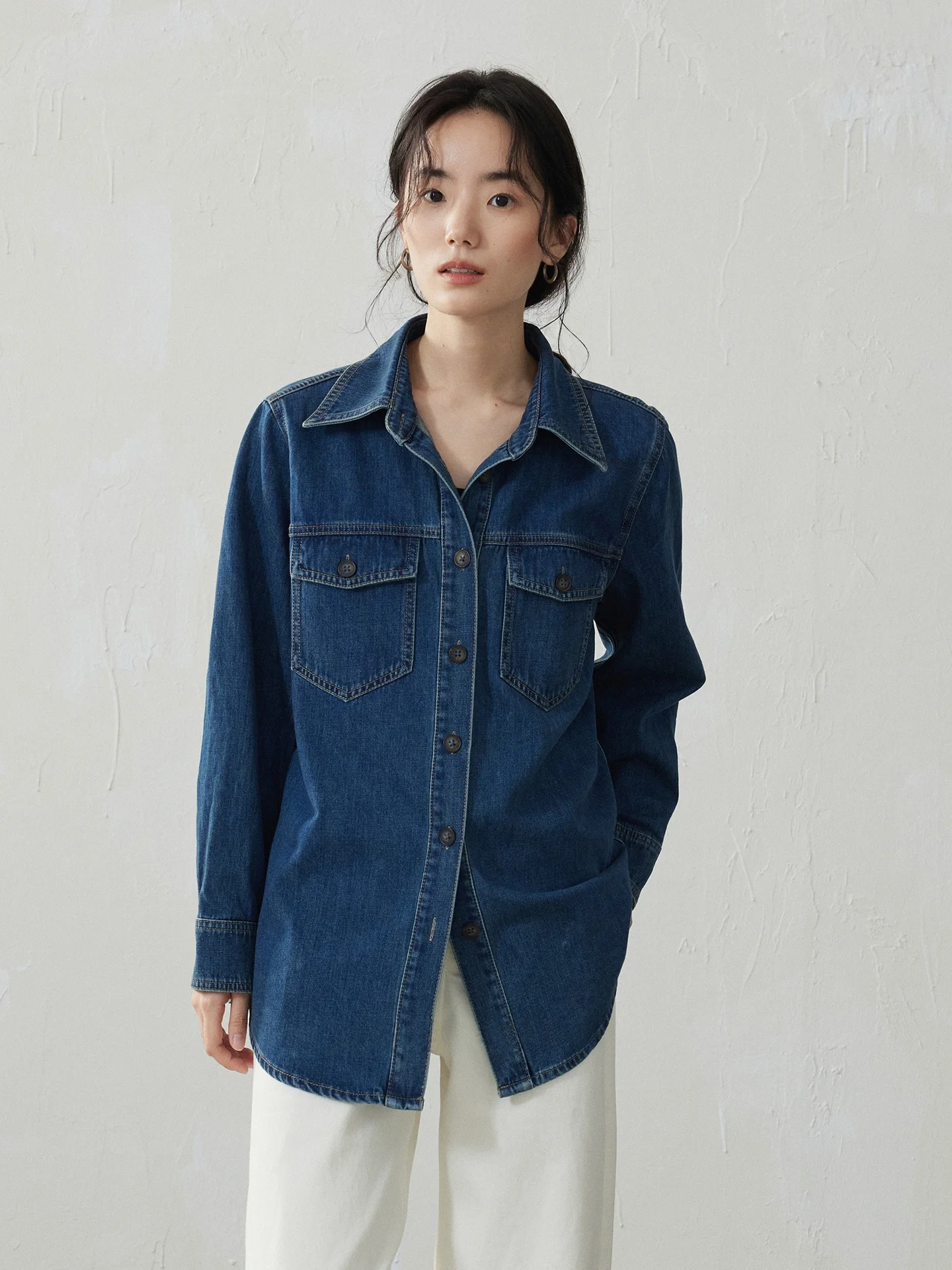 Nomumad Casual Blue Cotton Denim irt Versatile Autumn New Arrival Commuting Outerwear Loose Fit Long Sve Women's irt
Nomumad Casual Blue Cotton Denim irt Versatile Autumn New Arrival Commuting Outerwear Loose Fit Long Sve Women's irt