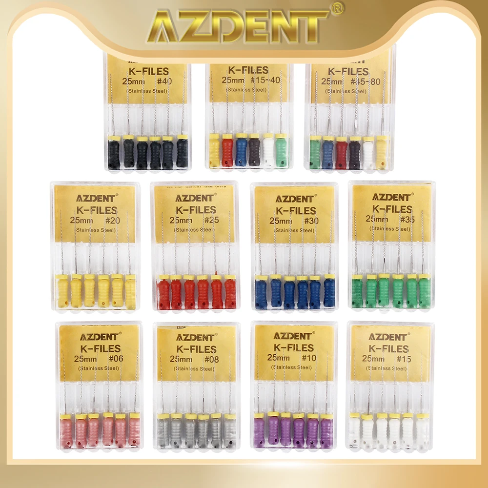 5 Packs AZDENT Dental Hand Use K-Files 21/25mm/31mm Stainless Steel Endodontic Root Canal Files Dentist Tools Dental Files Lab
5 Packs AZDENT Dental Hand Use K-Files 21/25mm/31mm Stainless Steel Endodontic Root Canal Files Dentist Tools Dental Files Lab
