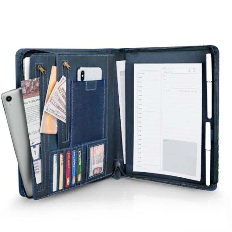 Full Grain Leather Portfolio with Zipper, Professional Business Organizer for Men Women, Executive Resume Folder with A4 Notepa
Full Grain Leather Portfolio with Zipper, Professional Business Organizer for Men Women, Executive Resume Folder with A4 Notepa