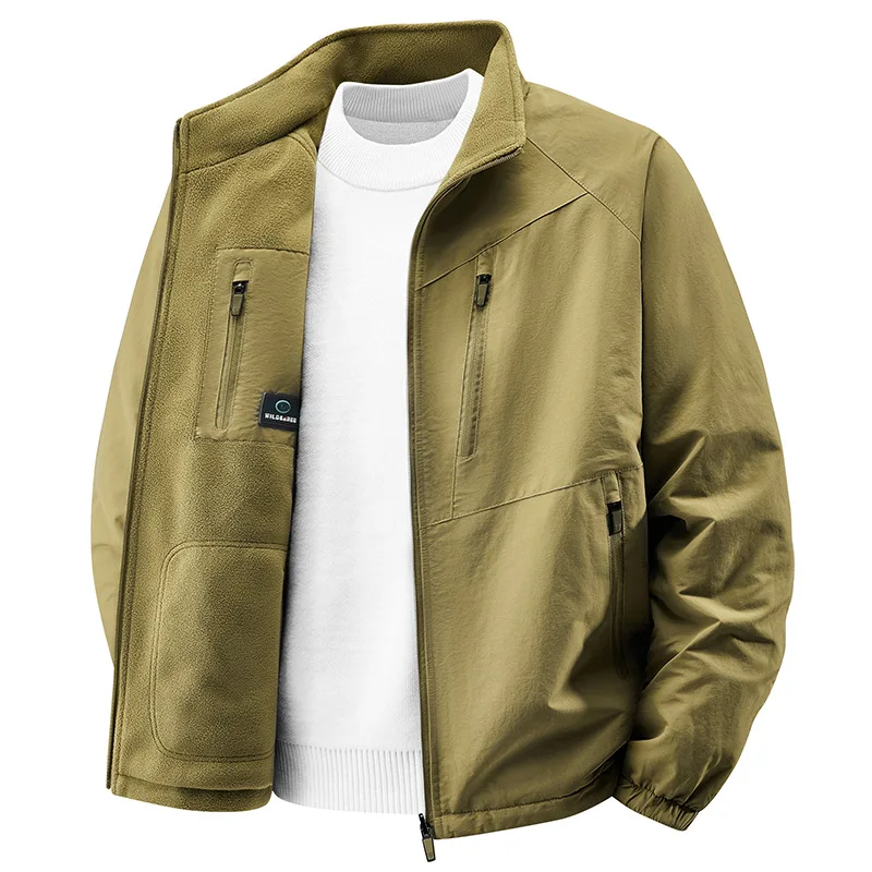 Men Cargo Coat Autumn Simple Stand Collar Long Sleeve Male Two-sided Jacket Waterproof Windproof Outdoor Casual Man Outerwear
Men Cargo Coat Autumn Simple Stand Collar Long Sleeve Male Two-sided Jacket Waterproof Windproof Outdoor Casual Man Outerwear