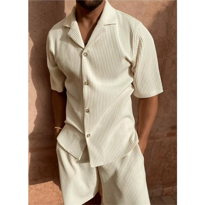 Spring/Summer Set Solid Color Corduroy Shorts Sleeve Shirts and Shorts Elastic Beach Casual Fashion Versatile Set
Spring/Summer Set Solid Color Corduroy Shorts Sleeve Shirts and Shorts Elastic Beach Casual Fashion Versatile Set