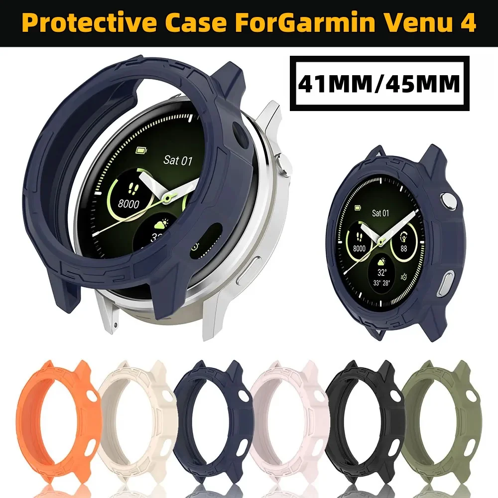 Protective Case Cover For Garmin Venu4 41mm / 45mm Silicone SmartWatch Shockproof Protector Shell for Garmin Venu 4
Protective Case Cover For Garmin Venu4 41mm / 45mm Silicone SmartWatch Shockproof Protector Shell for Garmin Venu 4