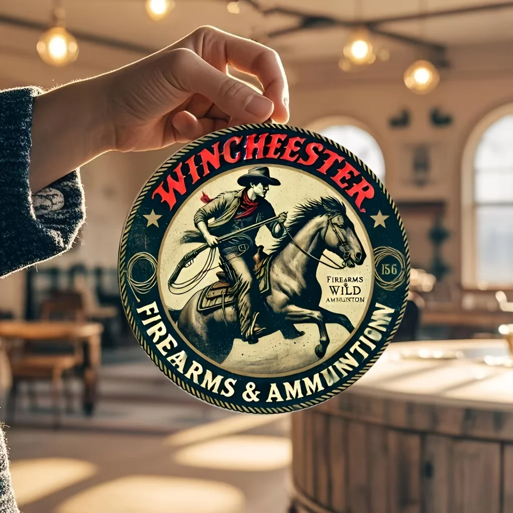 Vintage Winchester Firearms Wooden Wall Sign - 7.8x7.8 Inches, Rustic Cowboy Decor for Home, Bar, Cafe, Western Style
Vintage Winchester Firearms Wooden Wall Sign - 7.8x7.8 Inches, Rustic Cowboy Decor for Home, Bar, Cafe, Western Style