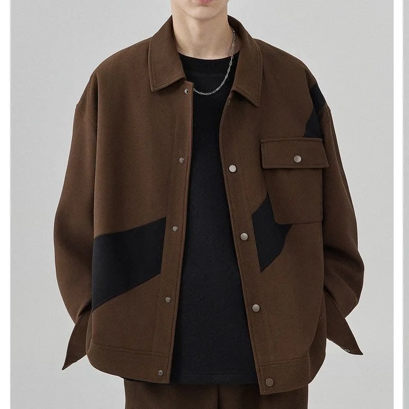 Spring 2025 Men's Casual Color Block Jacket Collar Design Trendy Contrast Korean Style Long Sleeve Loose Fit Youthful Popular...
Spring 2025 Men's Casual Color Block Jacket Collar Design Trendy Contrast Korean Style Long Sleeve Loose Fit Youthful Popular...