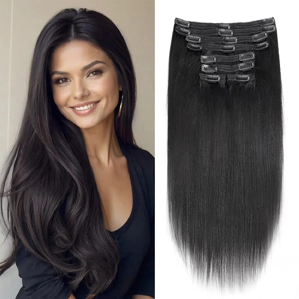 120g/8pcs Bone Straight Clip In Hair Extensions Human Hair Full Head Clip In Human Hair Extensions Natural Black For Women
120g/8pcs Bone Straight Clip In Hair Extensions Human Hair Full Head Clip In Human Hair Extensions Natural Black For Women