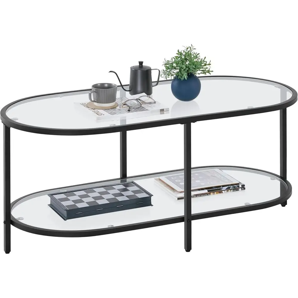 Glass Coffee Table, Black Small Center Table with Storage Shelf for Living Room Small Space, Apartment
Glass Coffee Table, Black Small Center Table with Storage Shelf for Living Room Small Space, Apartment