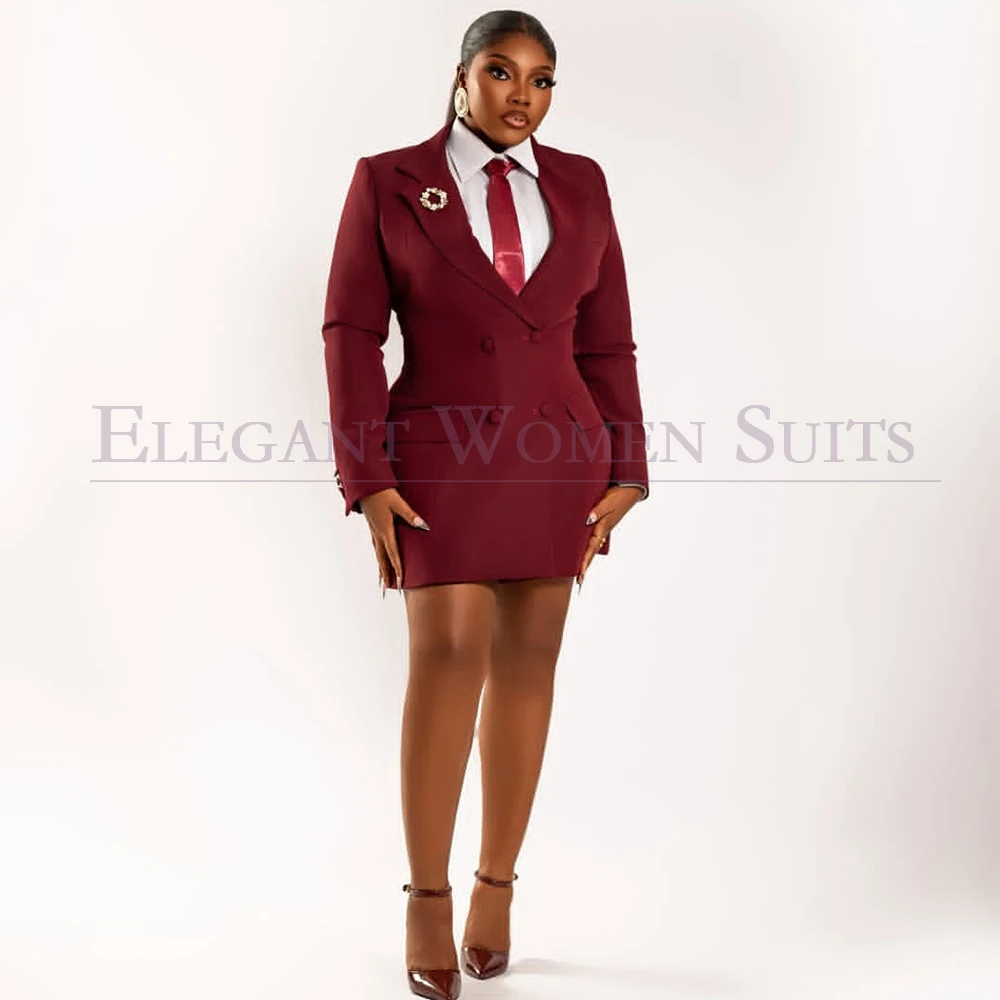 Bespoke Women's Suits Burgundy Double Breasted Peak Lapel Blazer High Quality Long Jacket Fashion Evening Female Clothing
Bespoke Women's Suits Burgundy Double Breasted Peak Lapel Blazer High Quality Long Jacket Fashion Evening Female Clothing
