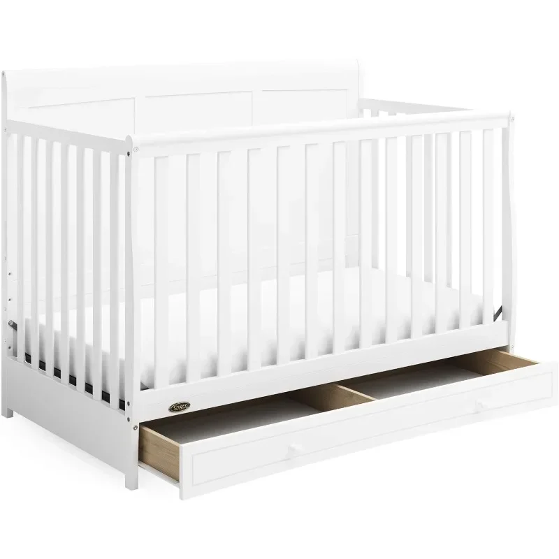 5-in-1 Convertible Crib with Drawer (White) – GREENGUARD Gold Certified, Crib with Drawer Combo
5-in-1 Convertible Crib with Drawer (White) – GREENGUARD Gold Certified, Crib with Drawer Combo