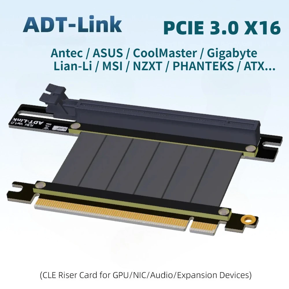 PCI-Express 3.0 x16 Graphics Cards Riser Cable Upright 16x PC Gaming Extension Cable Antec CoolMaster MSI PHANTEKS NZXT ATX Case
PCI-Express 3.0 x16 Graphics Cards Riser Cable Upright 16x PC Gaming Extension Cable Antec CoolMaster MSI PHANTEKS NZXT ATX Case