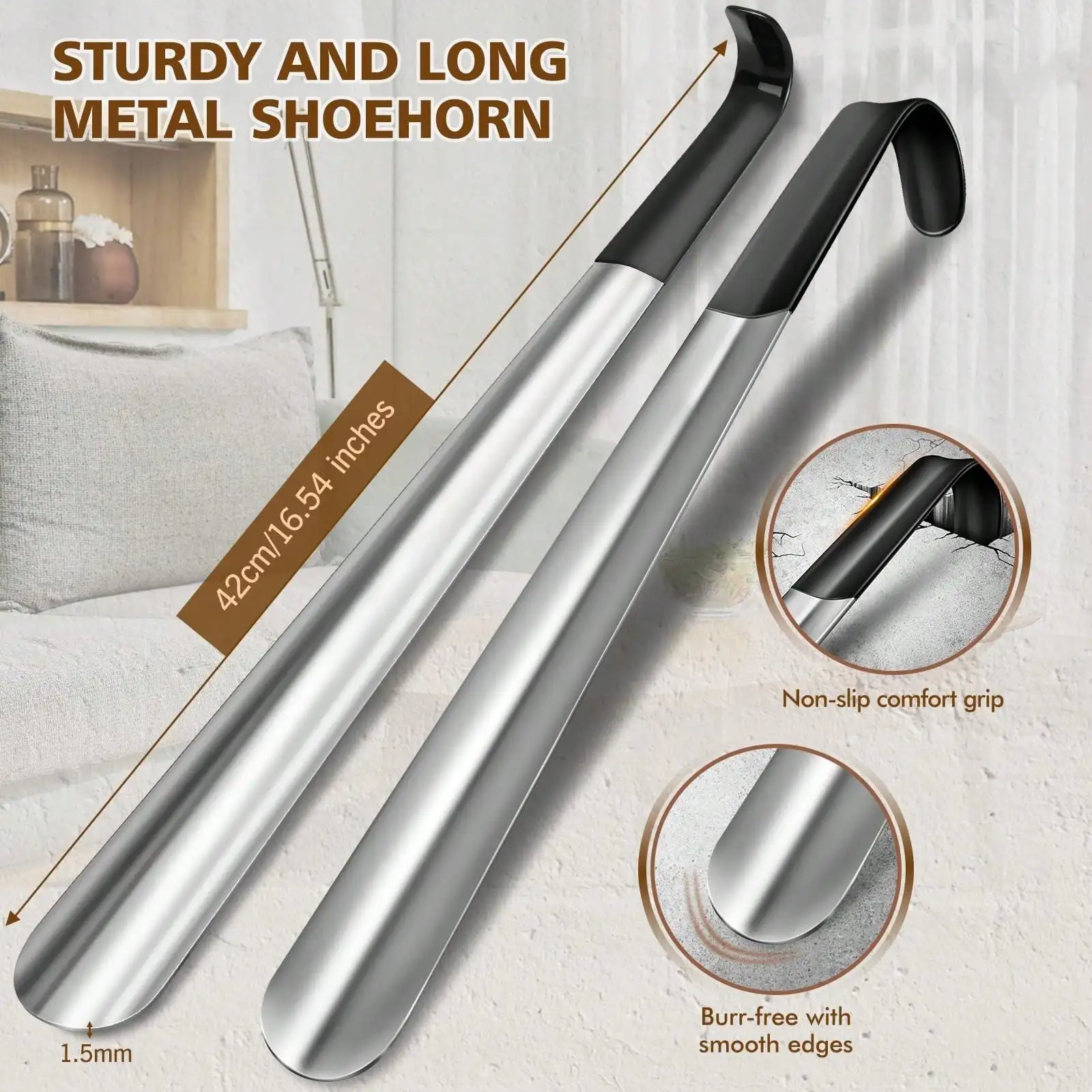 Shoe Horn Long Handle For Seniors Men Women,Metal Long Shoehorn Boot Horn,16.5" Stainless Steel Shoe Spoon Helper
Shoe Horn Long Handle For Seniors Men Women,Metal Long Shoehorn Boot Horn,16.5" Stainless Steel Shoe Spoon Helper