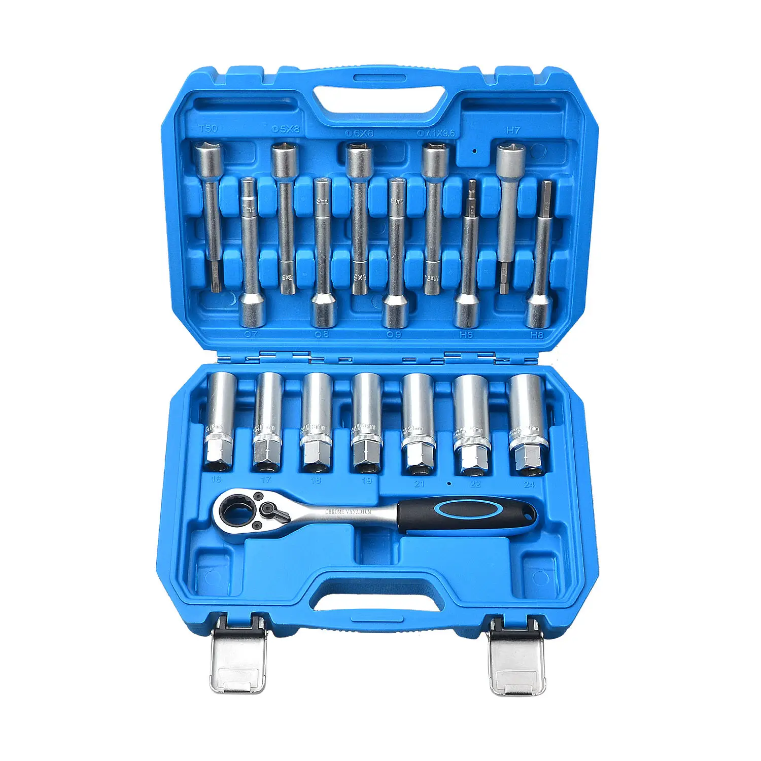 18 PCS 1/2 Drive Auto Repair Tools Sleeve Combination Removal Socket Kit Shock Absorber Tool Set for Strut Bearing Coil Spring
18 PCS 1/2 Drive Auto Repair Tools Sleeve Combination Removal Socket Kit Shock Absorber Tool Set for Strut Bearing Coil Spring