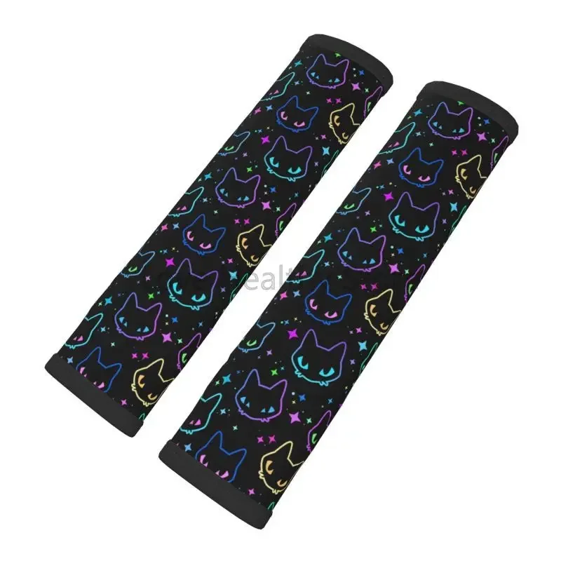 Cute Gradient Cat Car Seat Belt Pad Covers of 2 Pcs Colorful Cat Heads with Bright Star Shoulder Seatbelt Pads for Car SUV Truck
Cute Gradient Cat Car Seat Belt Pad Covers of 2 Pcs Colorful Cat Heads with Bright Star Shoulder Seatbelt Pads for Car SUV Truck