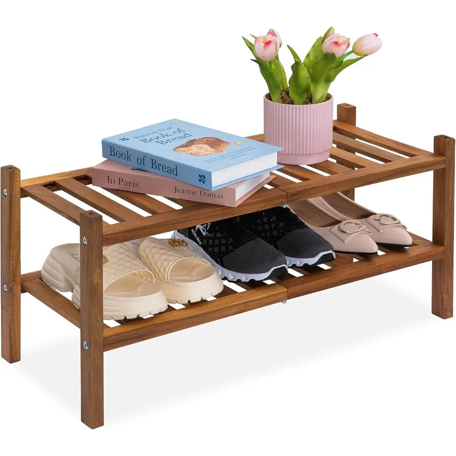 Natural Acacia Wood 2Tier Folding Shoe Rack SpaceSaving Wooden Shoe Organizer Shelf for Entryway Hallway Mudroom or Closet Comp
Natural Acacia Wood 2Tier Folding Shoe Rack SpaceSaving Wooden Shoe Organizer Shelf for Entryway Hallway Mudroom or Closet Comp