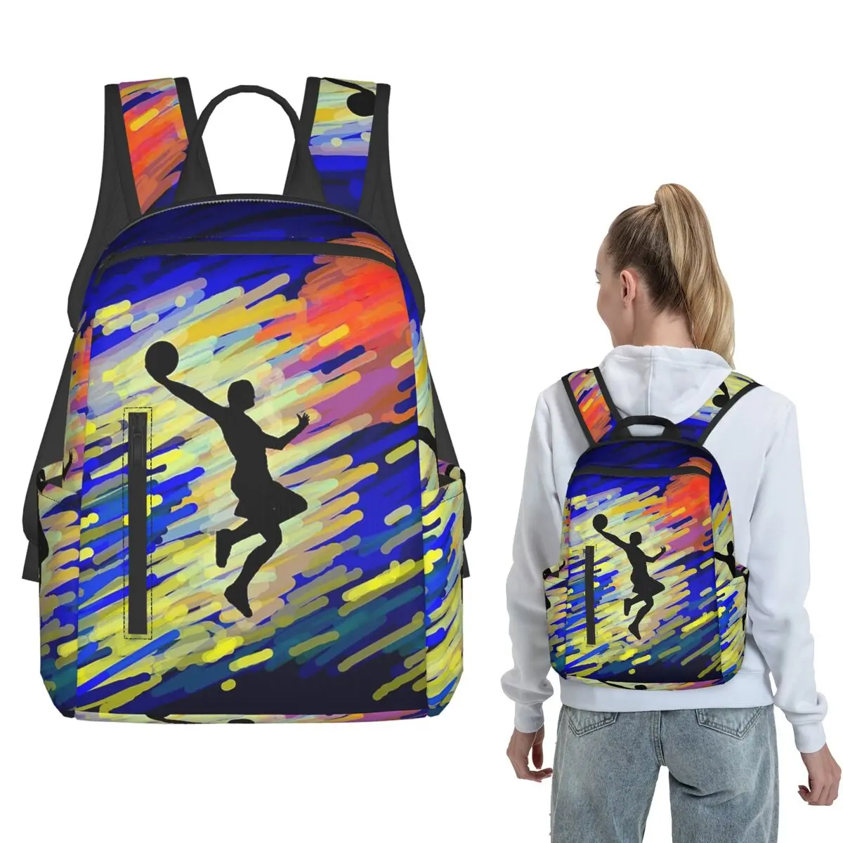 Basketball In Black Background Backpack Daypack Boys Girls BookBag School Bag Shoulder Bags for Men Women
Basketball In Black Background Backpack Daypack Boys Girls BookBag School Bag Shoulder Bags for Men Women