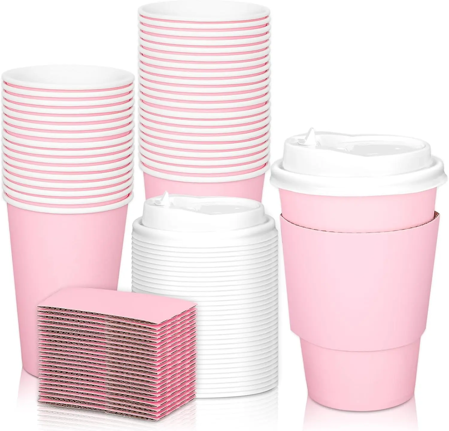 50Set Pink Disposable Coffee Cups with Lids and Sleeves 12oz Light Pink Paper Drinking Cups for Home Restaurant Wedding
50Set Pink Disposable Coffee Cups with Lids and Sleeves 12oz Light Pink Paper Drinking Cups for Home Restaurant Wedding