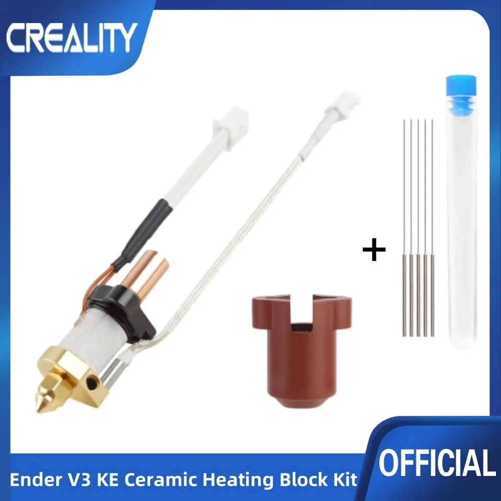 Creality Ender-3 V3 KE Ceramic Heating Head Kit High Temperature Block Kit 3D Printer Parts For Ender-3 V3 KE Hot end
Creality Ender-3 V3 KE Ceramic Heating Head Kit High Temperature Block Kit 3D Printer Parts For Ender-3 V3 KE Hot end