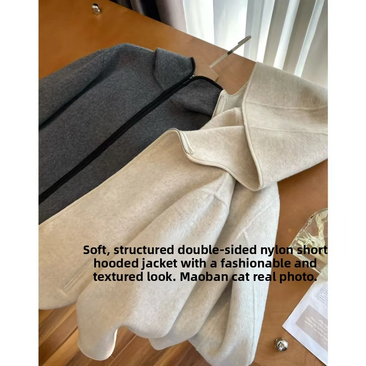 Warm Casual Style Women's Double-Faced Woolen Coat with Zipper And Hat Versatile Comfortable Outerwear for Autumn Season
Warm Casual Style Women's Double-Faced Woolen Coat with Zipper And Hat Versatile Comfortable Outerwear for Autumn Season