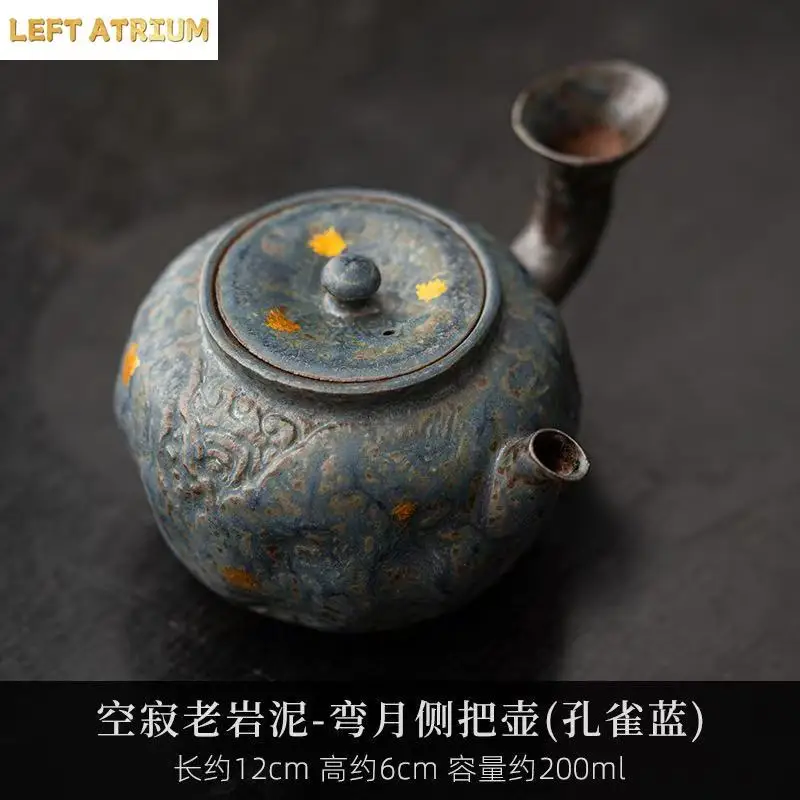 1Pc Empty Zhai Crescent Moon Side Pot Retro Japanese Bronze Glaze Teapot Household Old Rock Mud Tea Set Can Raise Brewing Teapot
1Pc Empty Zhai Crescent Moon Side Pot Retro Japanese Bronze Glaze Teapot Household Old Rock Mud Tea Set Can Raise Brewing Teapot