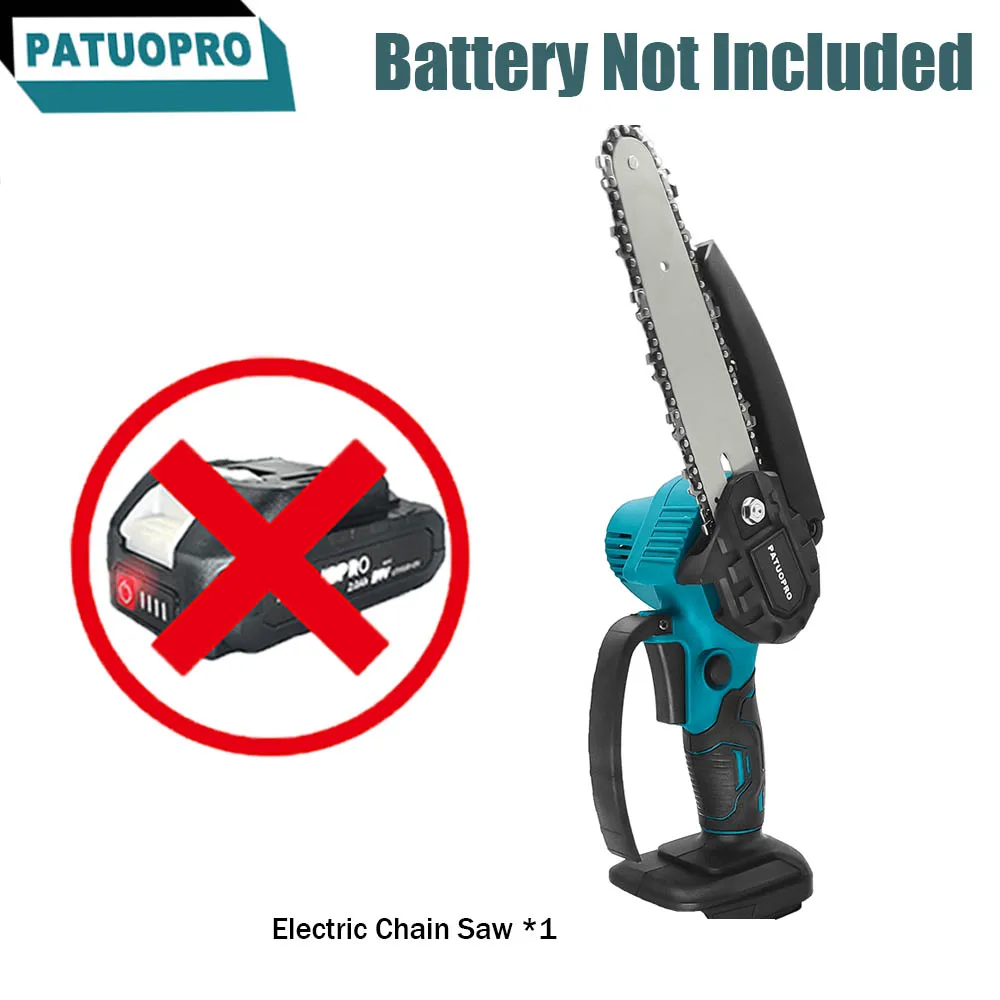 PATUOPRO Mini 6 Inch Electric Chain Saw Handheld Woodworking Tools For Orchard Branch Cutter For Makita 18V Battery(No Battery)
PATUOPRO Mini 6 Inch Electric Chain Saw Handheld Woodworking Tools For Orchard Branch Cutter For Makita 18V Battery(No Battery)