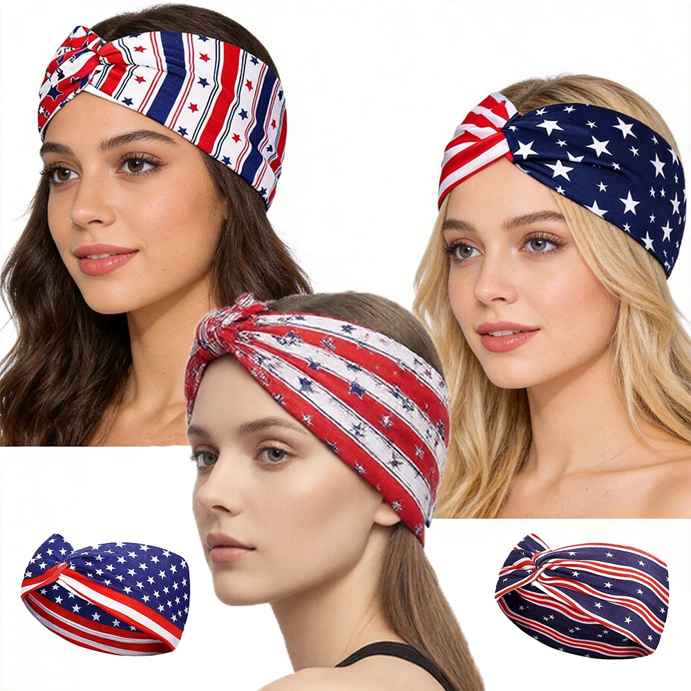 American Flag Print Twisted Headband Elastic Wide Hair Band for Women 4Th of July Patriotic Accessory National Flag Hairband
American Flag Print Twisted Headband Elastic Wide Hair Band for Women 4Th of July Patriotic Accessory National Flag Hairband