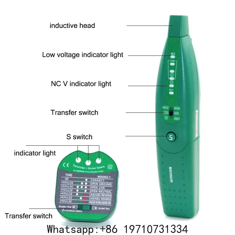MS5902R Wall Line Detector Breakpoint Underground Finder Professional Portable 220V Wire Tracker Building Manual Tester
MS5902R Wall Line Detector Breakpoint Underground Finder Professional Portable 220V Wire Tracker Building Manual Tester