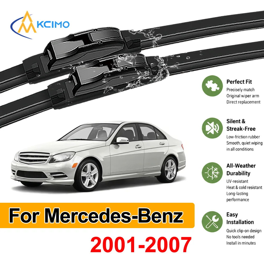 Pair of 2 Windshield Wiper Blades For Mercedes-Benz C-Class W203 2001-2007 Rubber Windscreen Wipers Direct Fit Easy Install
Pair of 2 Windshield Wiper Blades For Mercedes-Benz C-Class W203 2001-2007 Rubber Windscreen Wipers Direct Fit Easy Install