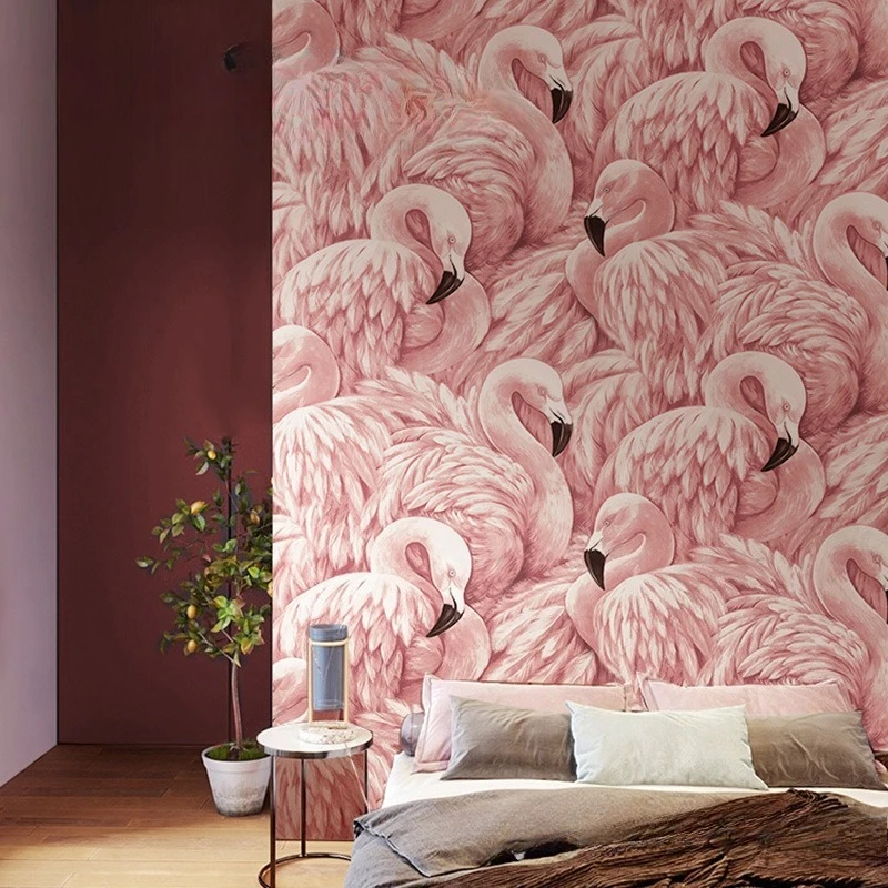 Скандинавские розовые обои из нетканого материала с фламинго для спальни, гостиной, известного Интернета телевизора, фоновой стены, элитного ощущения
Скандинавские розовые обои из нетканого материала с фламинго для спальни, гостиной, известного Интернета телевизора, фоновой стены, элитного ощущения