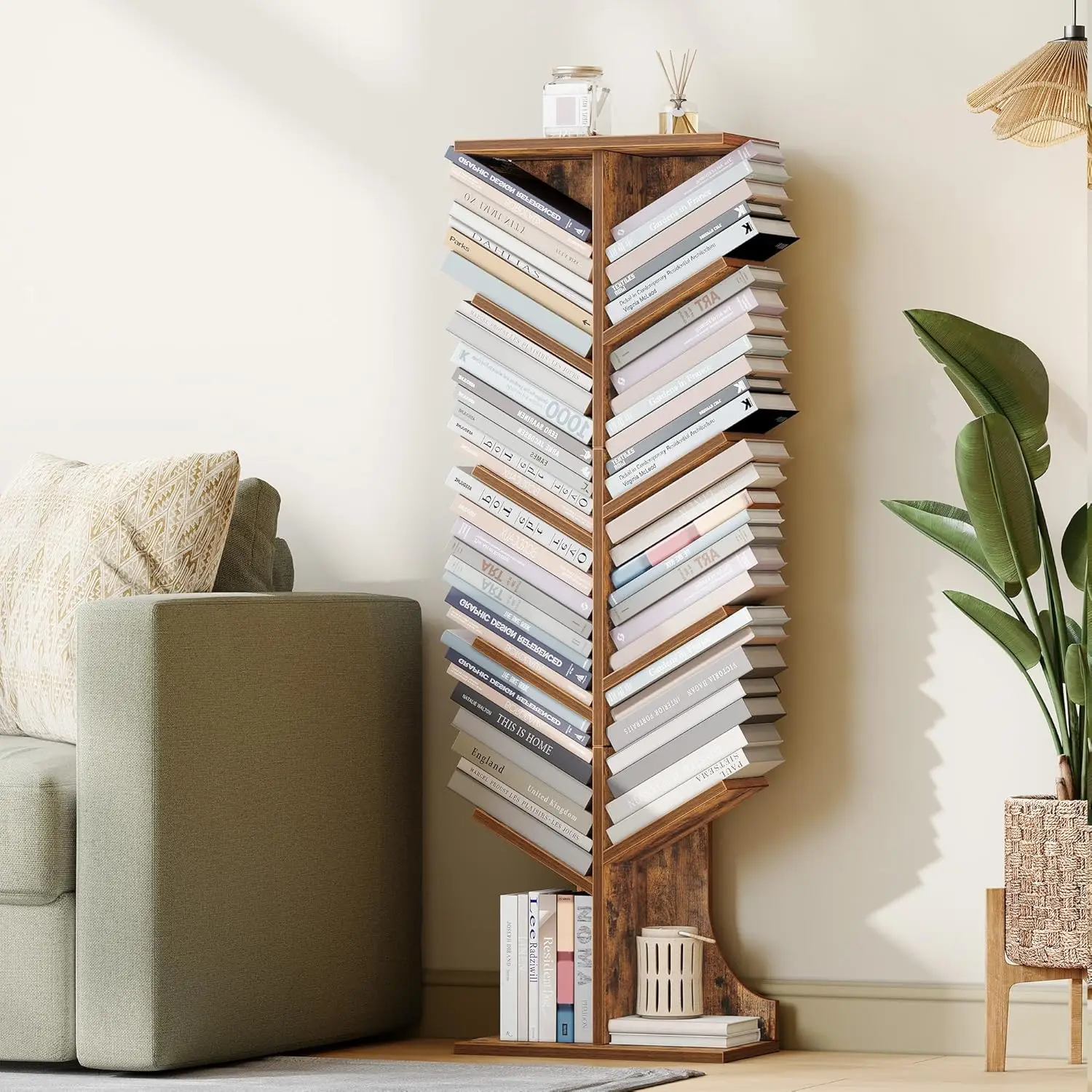 Tree Bookshelf, 11 Tier Narrow Bookcase, Display Shelf, Book Organizer, Small Floor Standing Book Shelf for Bedroom, Liv
Tree Bookshelf, 11 Tier Narrow Bookcase, Display Shelf, Book Organizer, Small Floor Standing Book Shelf for Bedroom, Liv