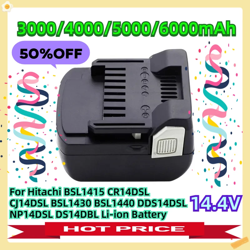 14.4V 4000mAh For Hitachi BSL1415 CR14DSL CJ14DSL BSL1430 BSL1440 DDS14DSL NP14DSL DS14DBL Li-ion Battery
14.4V 4000mAh For Hitachi BSL1415 CR14DSL CJ14DSL BSL1430 BSL1440 DDS14DSL NP14DSL DS14DBL Li-ion Battery
