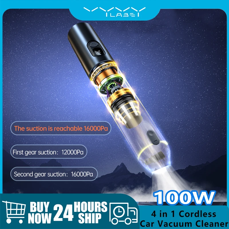 Vyvylabs 16000Pa Wireless Car Vacuum Cleaner Powerful Portable Handheld Automotive Mini Vacuum Cleaner for Car Home PC Machine
Vyvylabs 16000Pa Wireless Car Vacuum Cleaner Powerful Portable Handheld Automotive Mini Vacuum Cleaner for Car Home PC Machine