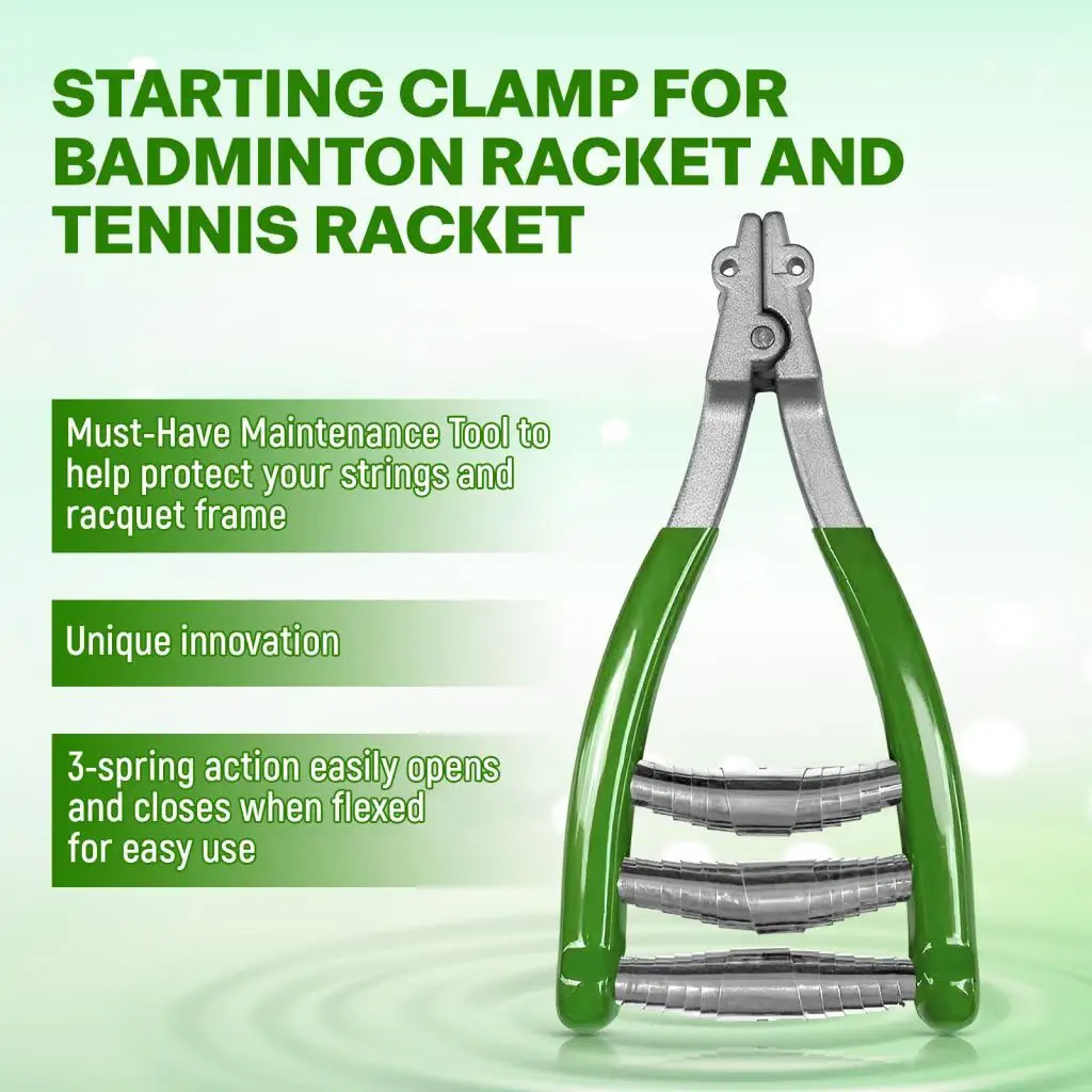 3 Spring Tennis Stringing Clamp Starter Tool Wide Head for Tennis Badminton Racquet Stringing
3 Spring Tennis Stringing Clamp Starter Tool Wide Head for Tennis Badminton Racquet Stringing