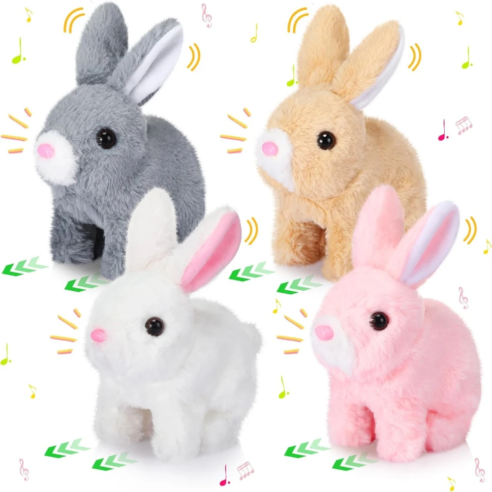 4Pcs 7-inch Fluffy Electric Rabbit Toys, interactive plush dolls that walk bark and wag tail, lovely Easter gifts
4Pcs 7-inch Fluffy Electric Rabbit Toys, interactive plush dolls that walk bark and wag tail, lovely Easter gifts